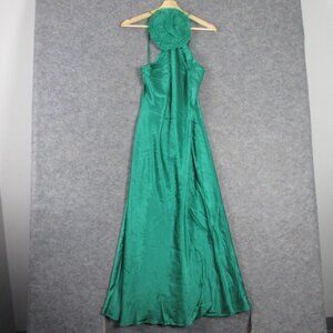 J.Crew Slip Maxi Dress Luster Crepe Elegant Collection 4 Festive Satin Green 280